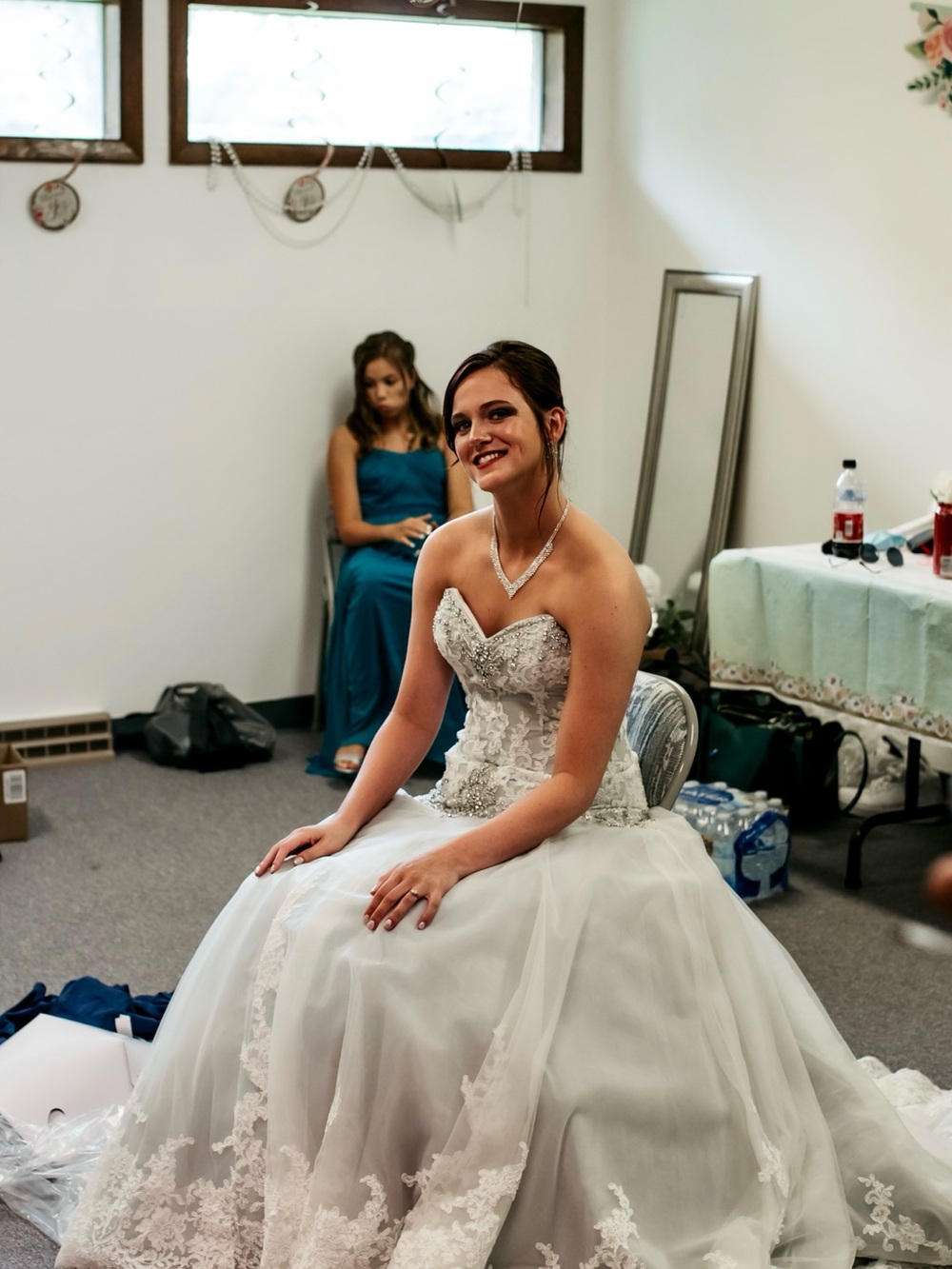 David Tutera White Strapless Sweetheart Lace Ball Gown